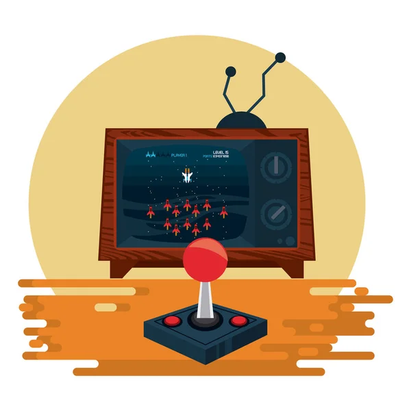 Consola arcade de videojuegos retro — Vector de stock