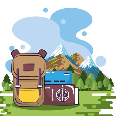 Seyahat turizm heyecan verici gezi kartı arka plan