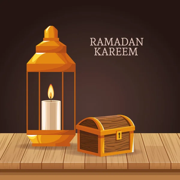 Ramadan kareem con simboli islamici — Vettoriale Stock