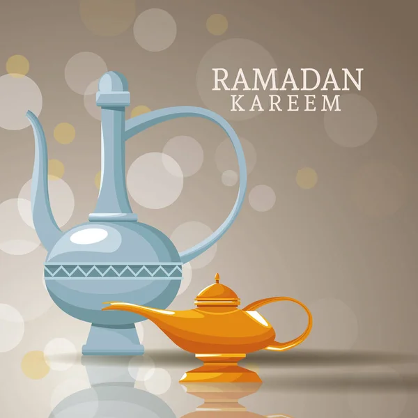 Рамадан Карим с исламскими символами — стоковый вектор