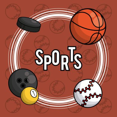 Spor topları ekipman canlı kart arka plan