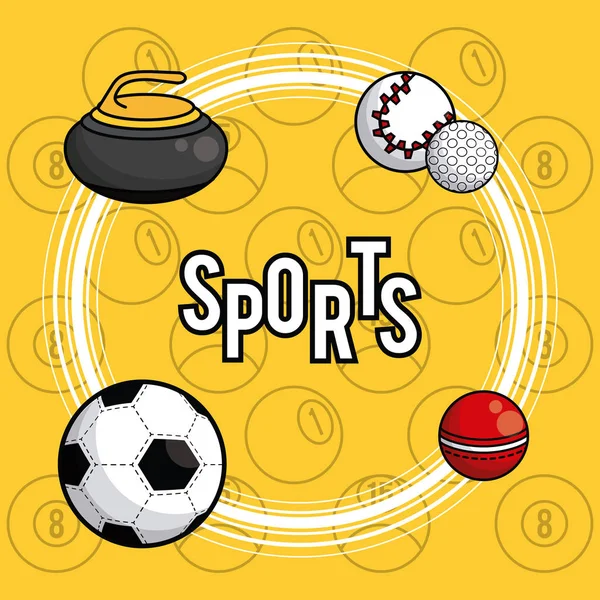 Sportovní míče vybavení pulzující kartou — Stockový vektor