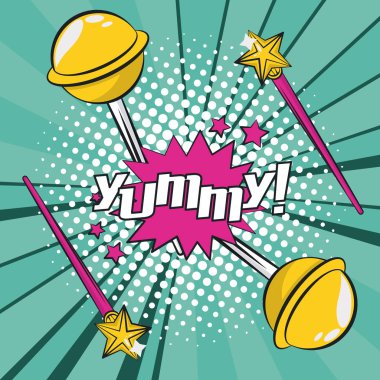 Pop art canlı retro kart arka plan