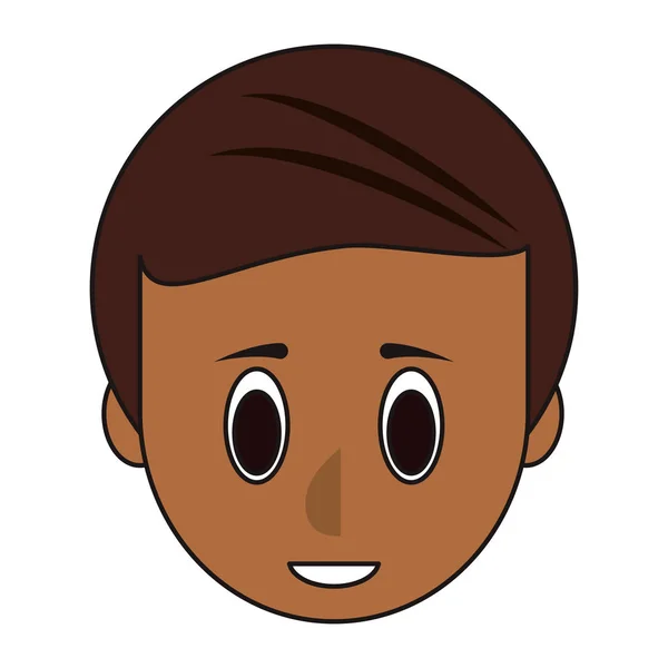 Jeune homme visage dessin animé — Image vectorielle