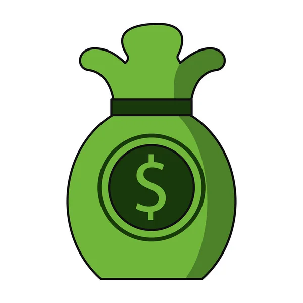 Money bag cartoon isolated — Stock Vector