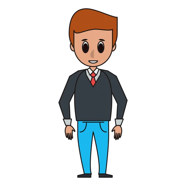 Joven hombre de negocios de dibujos animados — Vector de stock