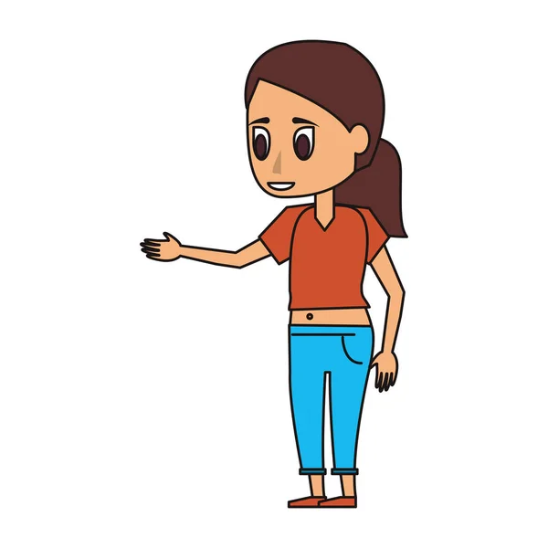 Dibujos animados de mujer joven — Vector de stock