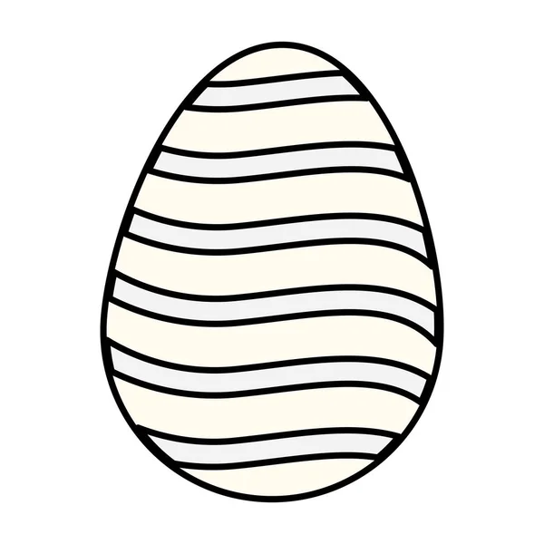 Pascua huevo colorido celebración aislado blanco y negro — Vector de stock