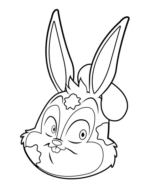 Schattig Easter Bunny portret kunstenaar geïsoleerd zwart-wit — Stockvector