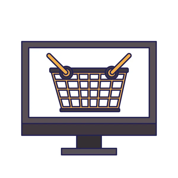Concepto de compras online de dibujos animados — Vector de stock