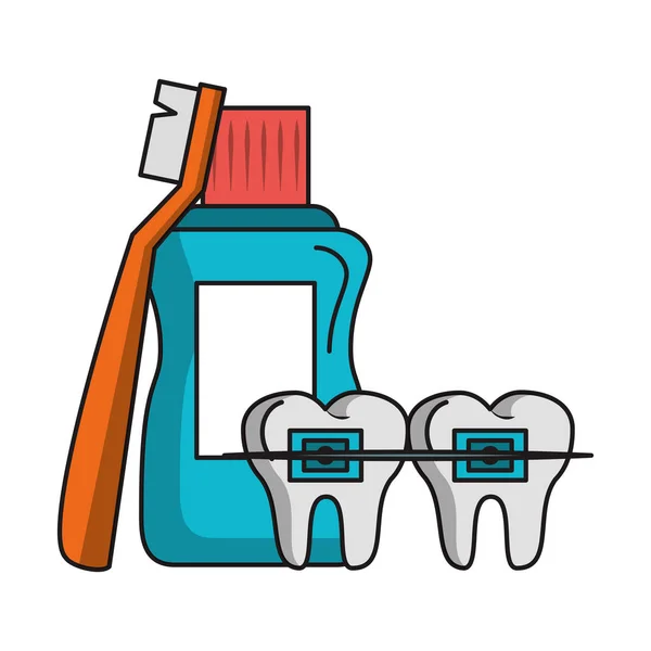 Salud e higiene en el cuidado dental — Vector de stock