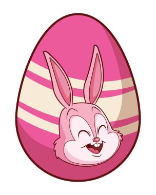 Renkli paskalya yumurtası tavşan portresi