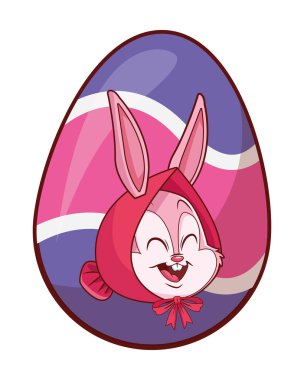 Renkli paskalya yumurtası tavşan portresi