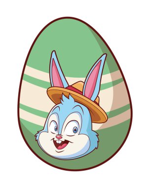 Renkli paskalya yumurtası tavşan portresi