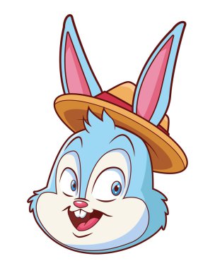 Şapka izole ile sevimli paskalya tavşanı portre