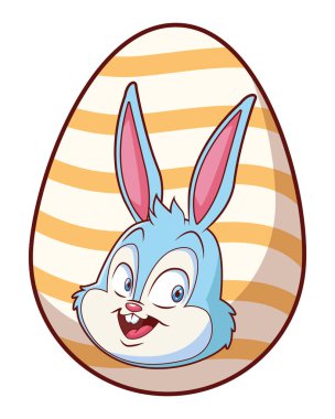 Renkli paskalya yumurtası tavşan portresi