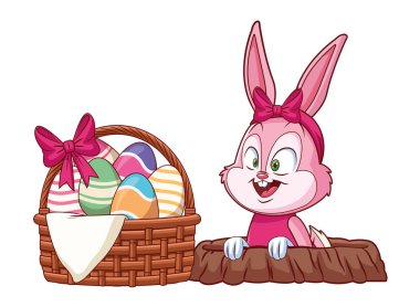 Sevimli paskalya tavşanı kutlama tavşan deliği