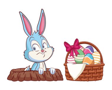 Sevimli paskalya tavşanı kutlama tavşan deliği