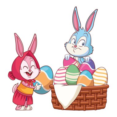 Sevimli paskalya tavşanı mutlu arkadaşlar