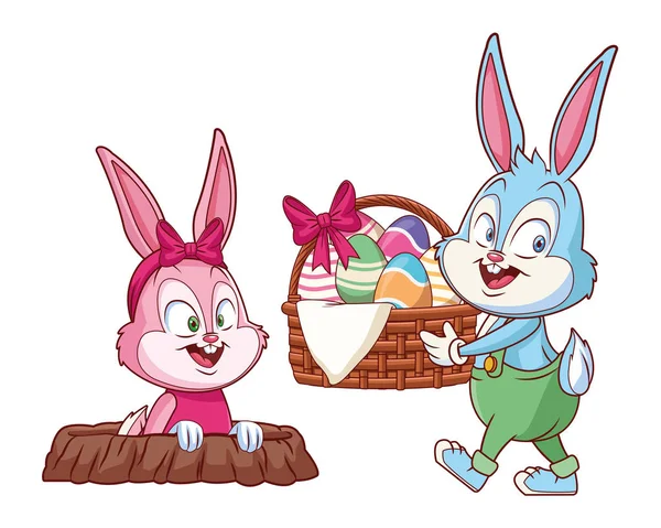 Sevimli paskalya tavşanı mutlu arkadaşlar tavşan deliği