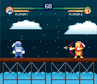 Retro videogame ekran arcade arka plan kartı
