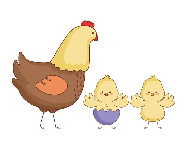快乐农场动物卡通 — 图库矢量图片