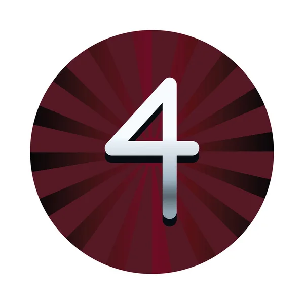 Τέσσερις αριθμούς με κόκκινο στρογγυλό σύμβολο — Διανυσματικό Αρχείο