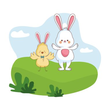 Mutlu çiftlik hayvanları karikatür