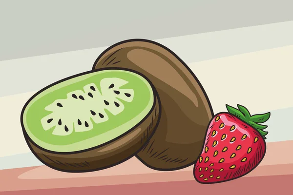Φρέσκα φρούτα διατροφή υγιές φόντο — Διανυσματικό Αρχείο