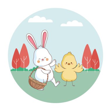 Mutlu çiftlik hayvanları karikatür