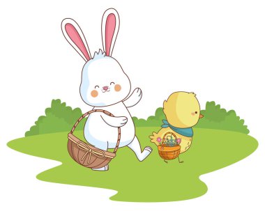 Mutlu çiftlik hayvanları karikatür