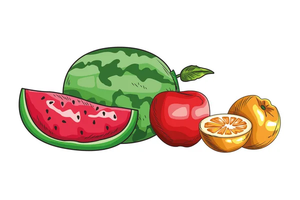 Nutrición de fruta fresca saludable — Vector de stock