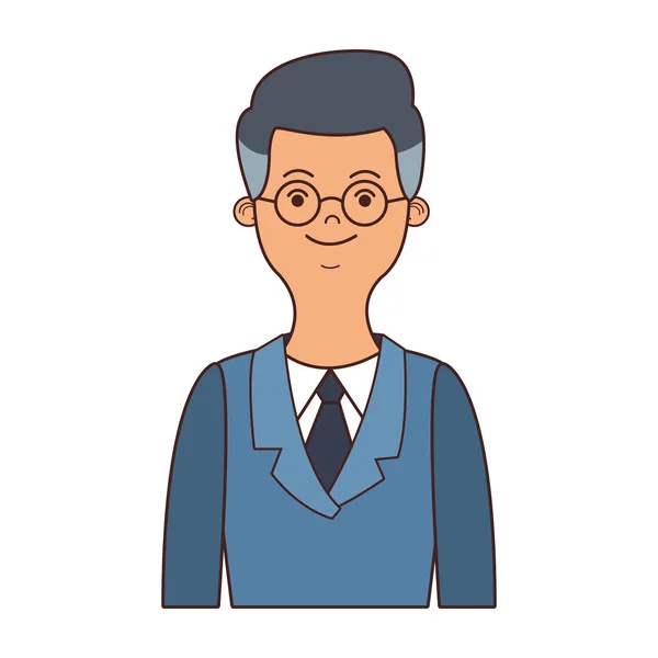 Бізнесмен в окулярах мультфільм — стоковий вектор