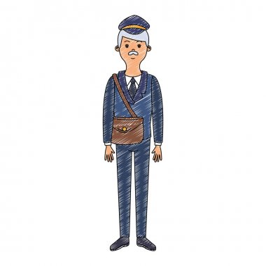 Deliveyr postacı karikatür karalama