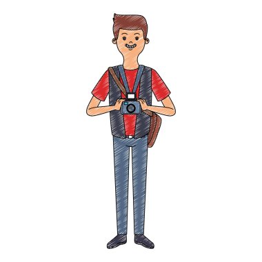 Fotoğrafçı erkek karikatür karalama