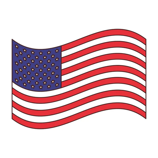 分離されたアメリカ合衆国の旗 — ストックベクタ
