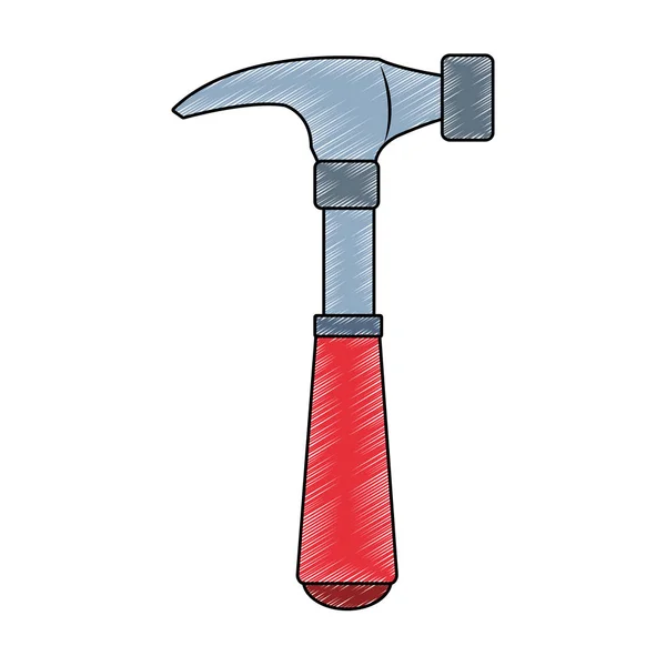 Hammer construction tool scribble — Stock Vector