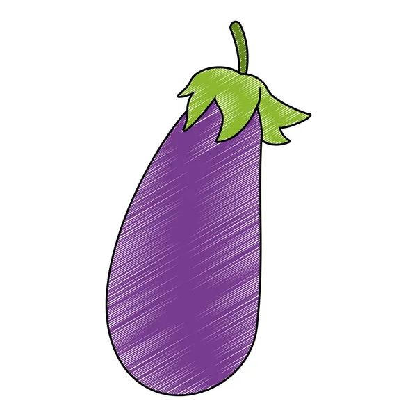 Aubergine légumes frais gribouillage — Image vectorielle