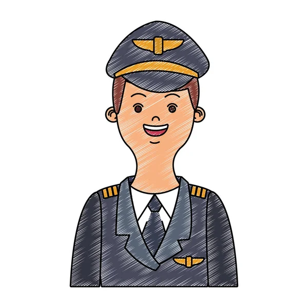 Пілотний сценарист мультфільму авіалайнера — стоковий вектор