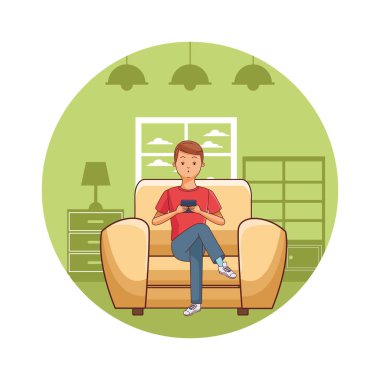 genç rahat adam karikatür