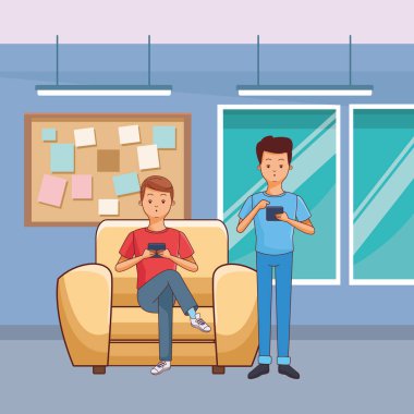 genç gündelik erkek karikatür