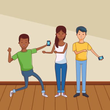 genç gündelik insanlar karikatür