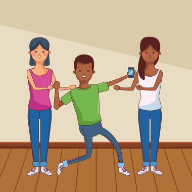 genç gündelik insanlar karikatür