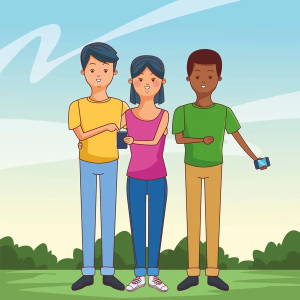 genç gündelik insanlar karikatür