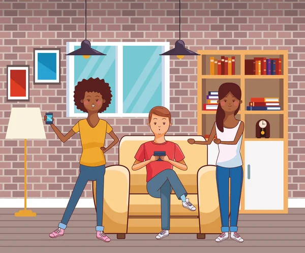 genç gündelik insanlar karikatür