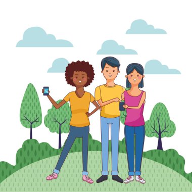 genç gündelik insanlar karikatür