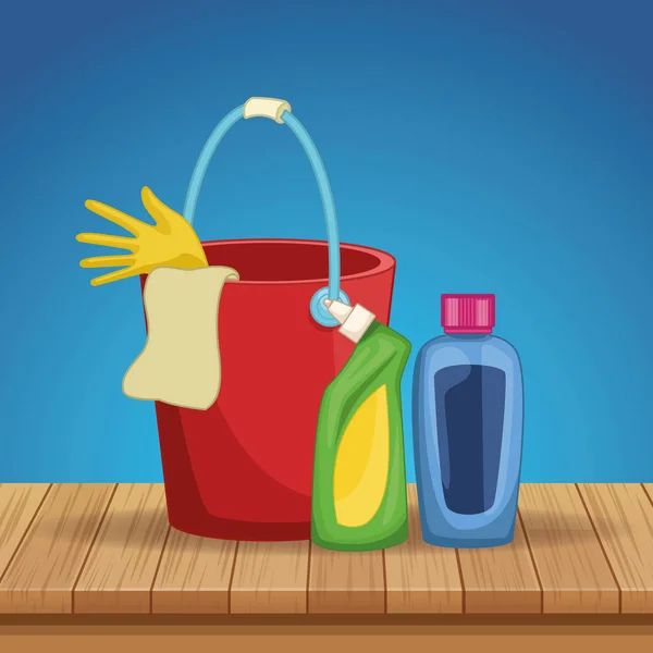 Limpieza limpieza dibujos animados — Vector de stock