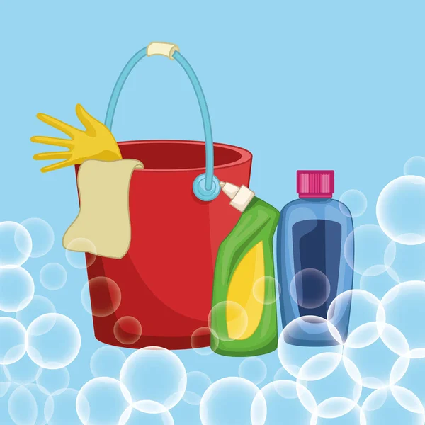 Ménage nettoyage dessin animé — Image vectorielle