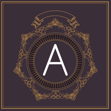 Altın ve siyah Vintage amblemi