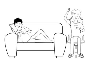 Siyah beyaz bin yıllık insanlar oyun partisi